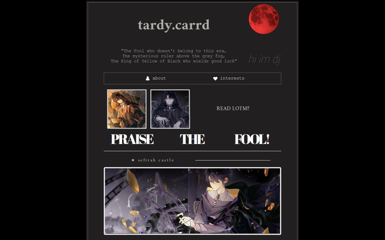 Carrd profile picture for @tardy